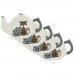 Набор из 4-х подставок под чайный пакетик коллекция «озорные коты» 11*7*1.5 см (кор=36 наб.)