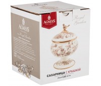 Сахарница agness эмалированная на ножке, серия royal garden 0,85л