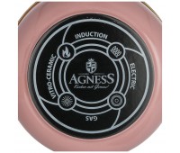 Кастрюля agness эмалированная  с крышкой, серия deluxe, 24x15см, 6,1л, подходит для индукции