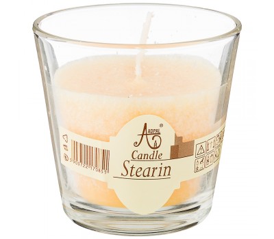 Свеча ароматическая стеариновая в стакане vanilla диаметр 7,5 см высота 7,5