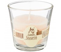 Свеча ароматическая стеариновая в стакане cotton диаметр 7,5 см высота 7,5