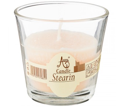Свеча ароматическая стеариновая в стакане cotton диаметр 7,5 см высота 7,5