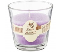 Свеча ароматическая стеариновая в стакане lavender диаметр 7,5 см высота 7,5