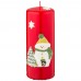 Свеча декоративная столбик высокий «счастливый снеговик» диаметр 6 см высота 15 см