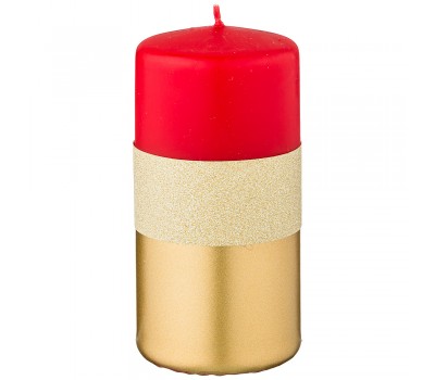 Свеча декоративная столбик «магический блеск» red диаметр 6 см высота 12 см