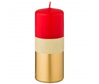 Свеча декоративная столбик «магический блеск» red диаметр 6 см высота 15 см