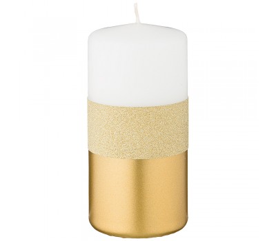 Свеча декоративная столбик «магический блеск» white диаметр 6 см высота 12 см