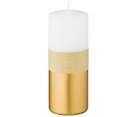 Свеча декоративная столбик  «магический блеск» white диаметр 6 см высота 15 см