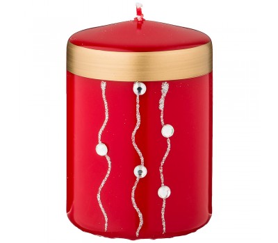 Свеча декоративная столбик «волшебное сияние» red диаметр 7 см высота 9,5 см