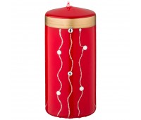 Свеча декоративная столбик  высокий «волшебное сияние» red диаметр 7 см высота 15 см