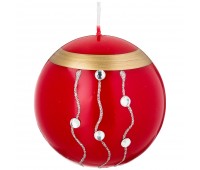 Свеча декоративная шар «волшебное сияние» red диаметр 8 см высота 9 см