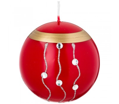 Свеча декоративная шар «волшебное сияние» red диаметр 8 см высота 9 см