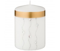 Свеча декоративная столбик «волшебное сияние» white диаметр 7 см высота 9,5 см