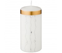 Свеча декоративная столбик  высокий «волшебное сияние» white диаметр 7 см высота 15 см