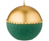 Свеча декоративная шар «велюровый шик» green диаметр 10 см высота 10 см
