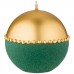 Свеча декоративная шар «велюровый шик» green диаметр 10 см высота 10 см