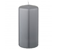 Свеча столбик высота 15см серый лакированный диаметр 7 см