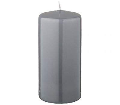 Свеча столбик высота 15см серый лакированный диаметр 7 см
