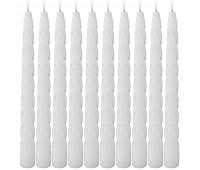 Набор свечей из 10 штук крученые лакированный белый высота 23 см