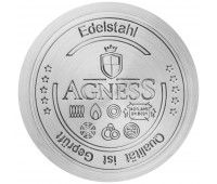 Кастрюля agness со стеклянной крышкой, нерж.сталь, серия red marble 6,0л 24х13,5см