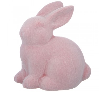 Фигурка«кролик велюр» цвет:розовый 11,5*8*12 см
