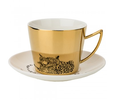 Чайный набор «leopard» на 1пер. 2пр. 220мл, золотой (кор=6наб)