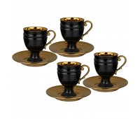 Чайный набор lefard на 4 персоны 8 пр. 250 мл черный (кор=6наб.)