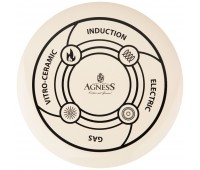 Кастрюля agness эмалированная со стекл. крышкой и антипригар. «мраморным» покрытием, 22см / 4,1л
