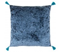 Подушка декоративная 35х35см  «мини» ,велюр,синий,100% пэ