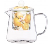 Чайник стеклянный с ситом lefard «фрукты» 500 мл (кор=36шт.)