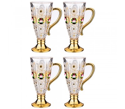 Набор из 4-х кружек «lefard gold glass» 250 мл. высота=16,5 см. (кор=12наб.)