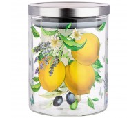 Емкость для сыпучих agness «прованс лимоны» , 850 мл боросиликатное стекло