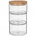 Емкость для сыпучих agness «native», 3 секции, диаметр 11см, высота 20,5 см боросиликатное стекло