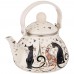 Чайник agness эмалированный с фильтром из нжс, 1,3л, серия «парижские коты»