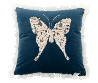Подушка декоративная «бабочка»,45х45см,синий,100%пэ
