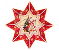 Блюдо-звезда lefard «дед мороз» 32х5см красное (кор=8шт.)