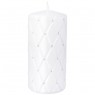 Свеча декоративная столбик высота 15см «диамант» white